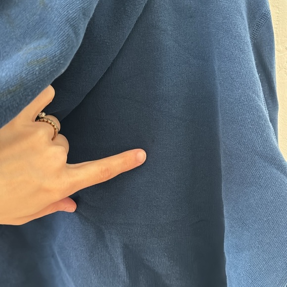 Frank & Eileen Navy Blue Tee Lab Worn Edge Zip Up Blazer Hoodie - Picture 9 of 10